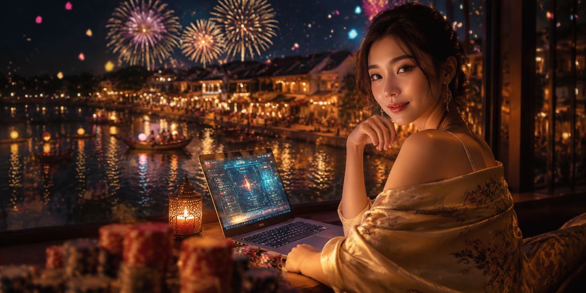Người dùng Hội An theo dõi esports và đặt cược tại quán cà phê – giao diện v200 trên laptop